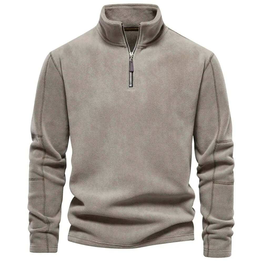 Warm Men's Fleece Coat with High Collar