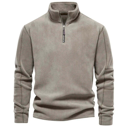 Warm Men's Fleece Coat with High Collar
