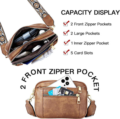 Stylish Women's Cross Body Leather Handbag Purse