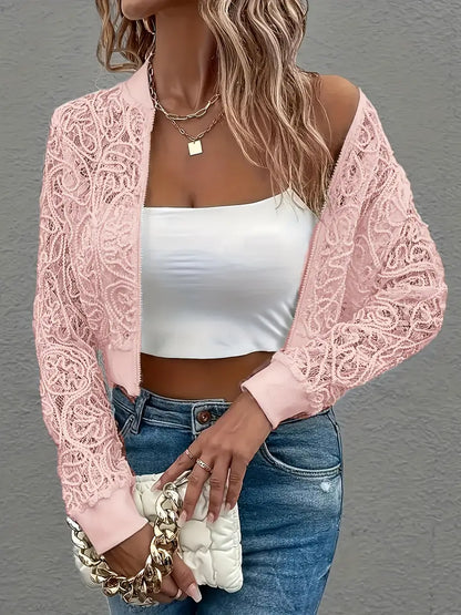 Short Embroidered Women's Bomber Jacket