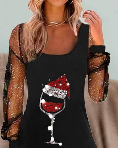 Ladies' Holiday Wine Theme Party Dress