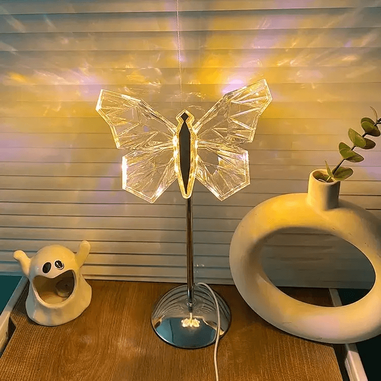 Colorful Glass Butterfly Desk Light Lamp