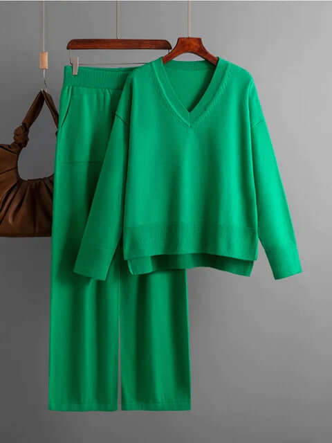 Ladies' Crew Neck Jumper and Loose Fit Pants Set