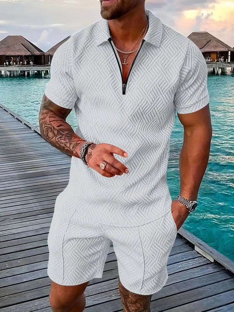 Comfortable Classic Mens Polo Shirt Set