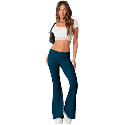 Womens Comfort Fit Wide Leg Pants
