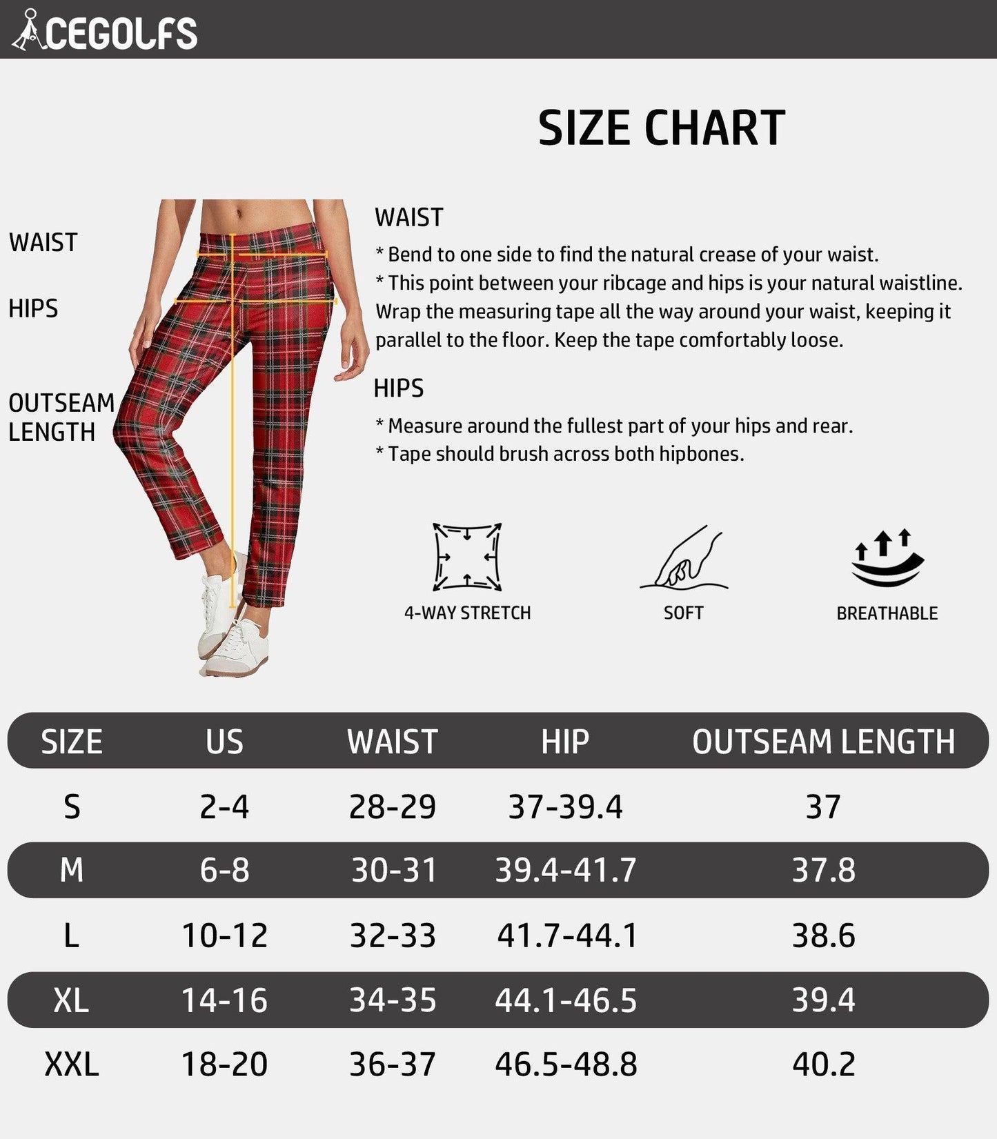 Comfortable 28 Inch Stretchy Slim Fit Ankle Pants