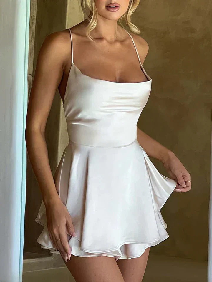 Elegant Satin A-Line Evening Dress