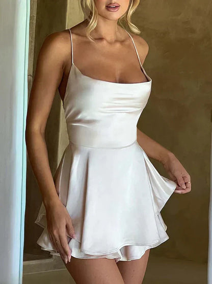 Elegant Satin A-Line Evening Dress