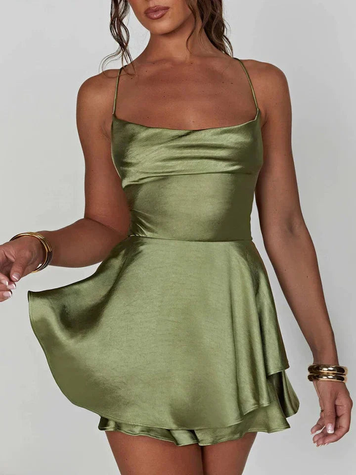 Elegant Satin A-Line Evening Dress