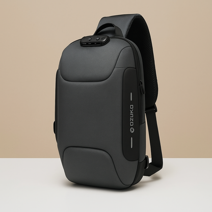 Women’s anti-theft crossbody bag with RFID protection, waterproof hard-shell body, and USB port, ideal for safe and stylish travel
