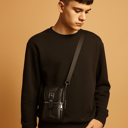 Anti-theft leather crossbody bag for women with secure zip closure, adjustable strap, and sleek compartments—perfect for travel and everyday use.