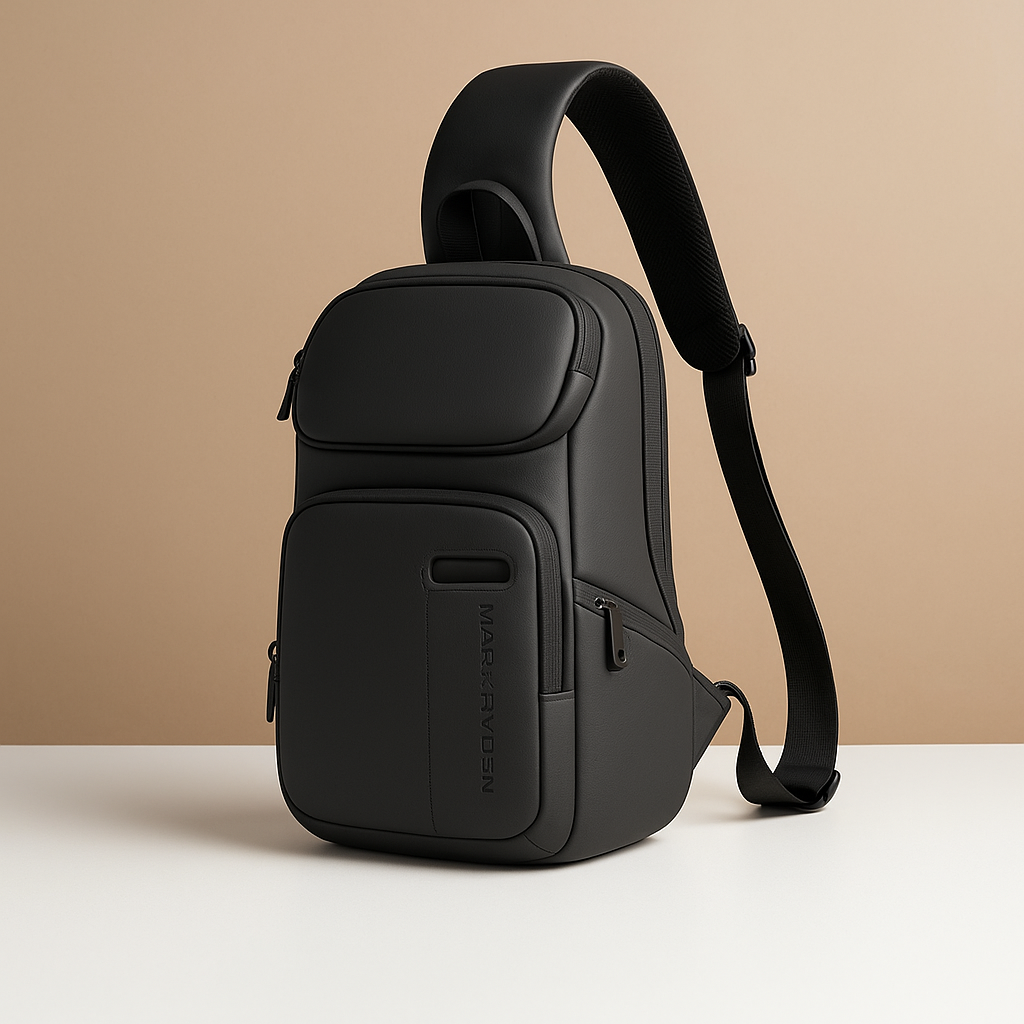 Anti-theft tech crossbody bag for men with RFID protection, shock-absorbing laptop sleeve, hidden compartments, and water-resistant design—ideal for travel and work.