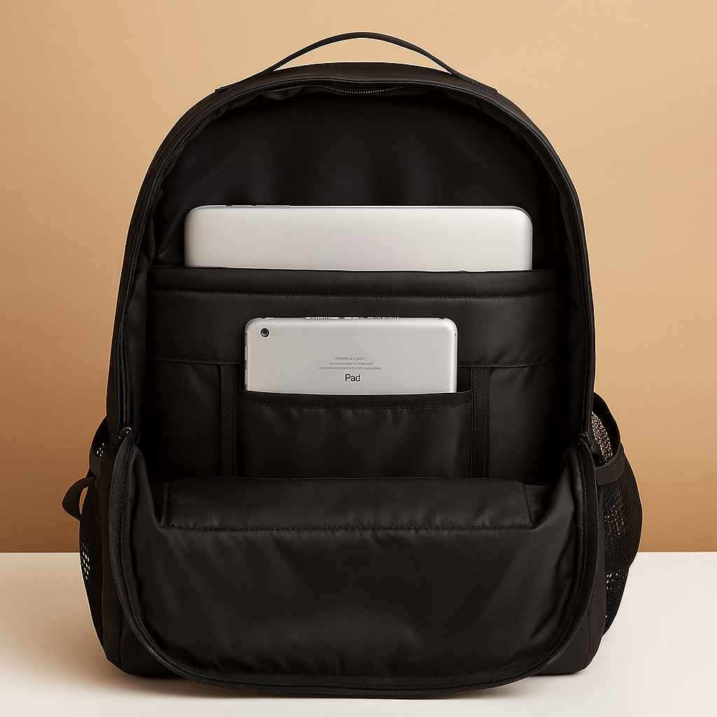 Anti-theft travel backpack for men with hidden zippers, 17-inch laptop space, and ergonomic design—ideal for commuting and travel security.