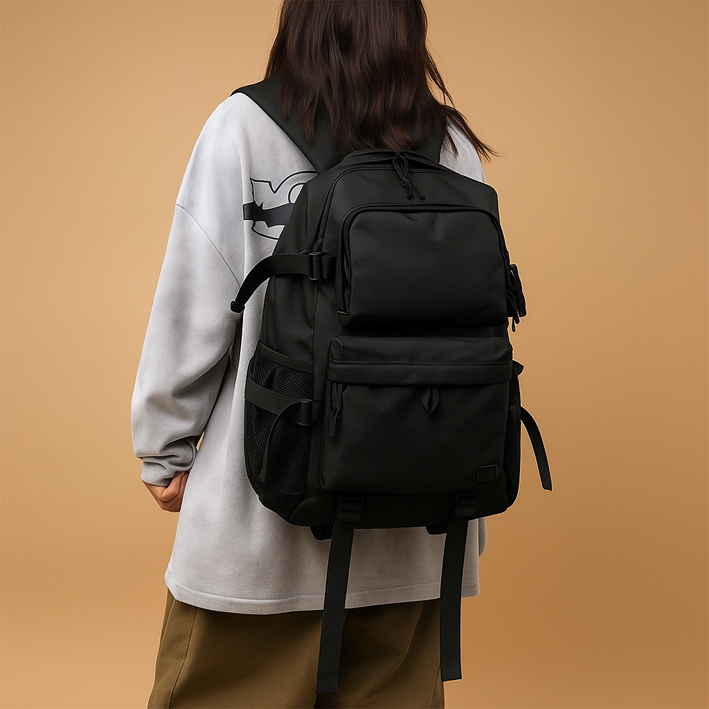Anti-theft travel backpack for men with hidden zippers, 17-inch laptop space, and ergonomic design—ideal for commuting and travel security.