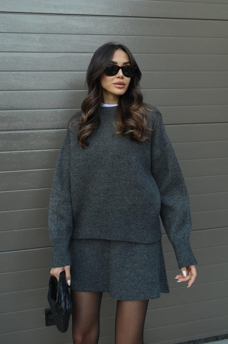 Warm Cozy Knit Two-Piece Outfit
