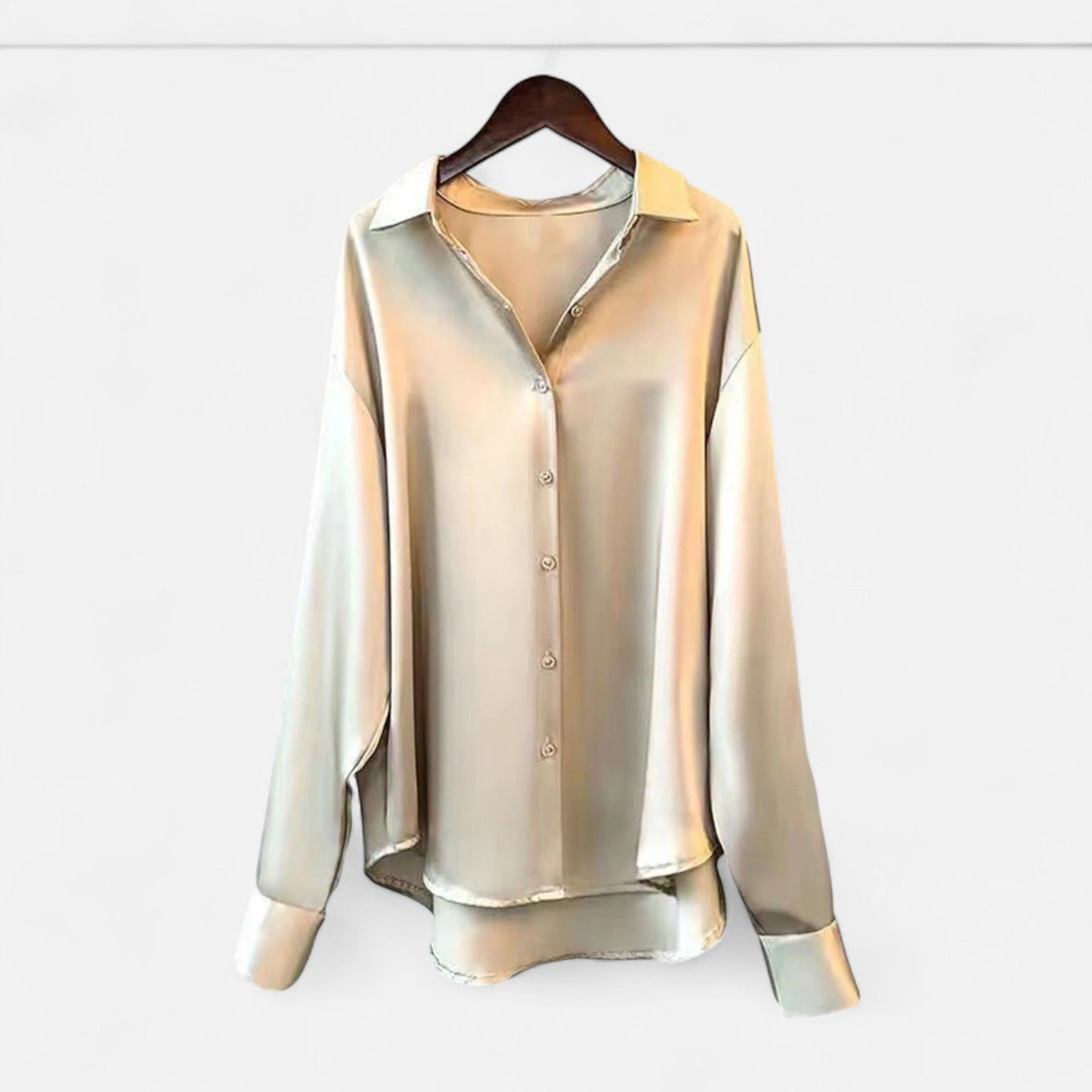 Ladies Elegant Silk Button Down Shirt - Luxivelle