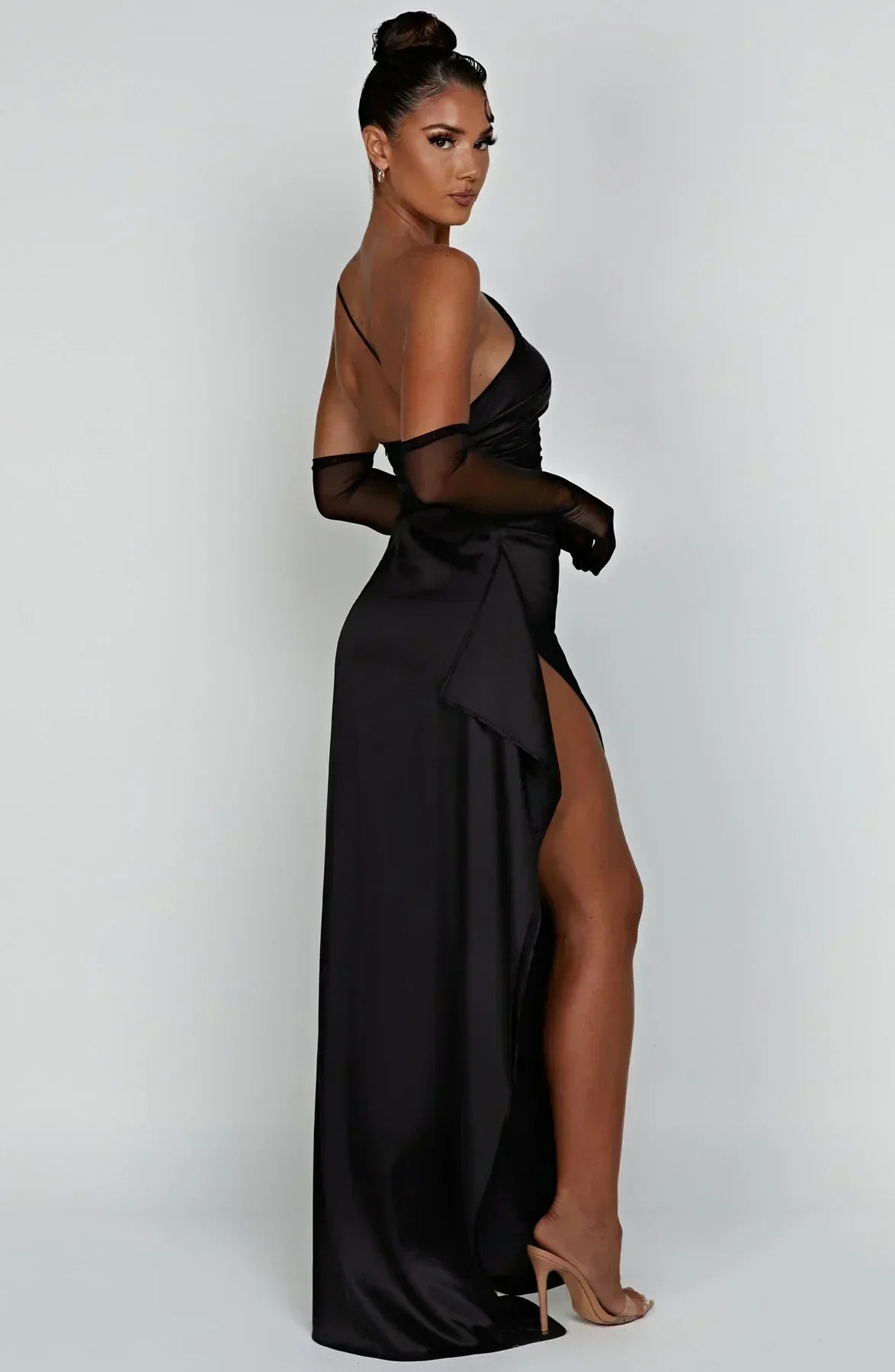 Luxury Satin Asymmetrical Evening Dress