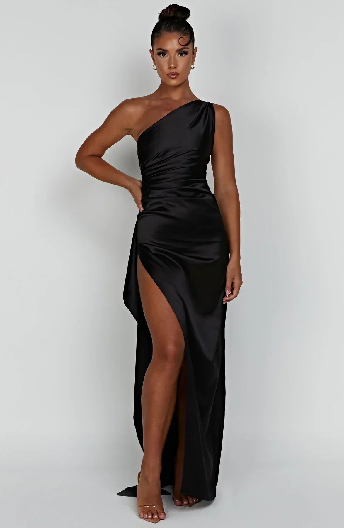 Luxury Satin Asymmetrical Evening Dress