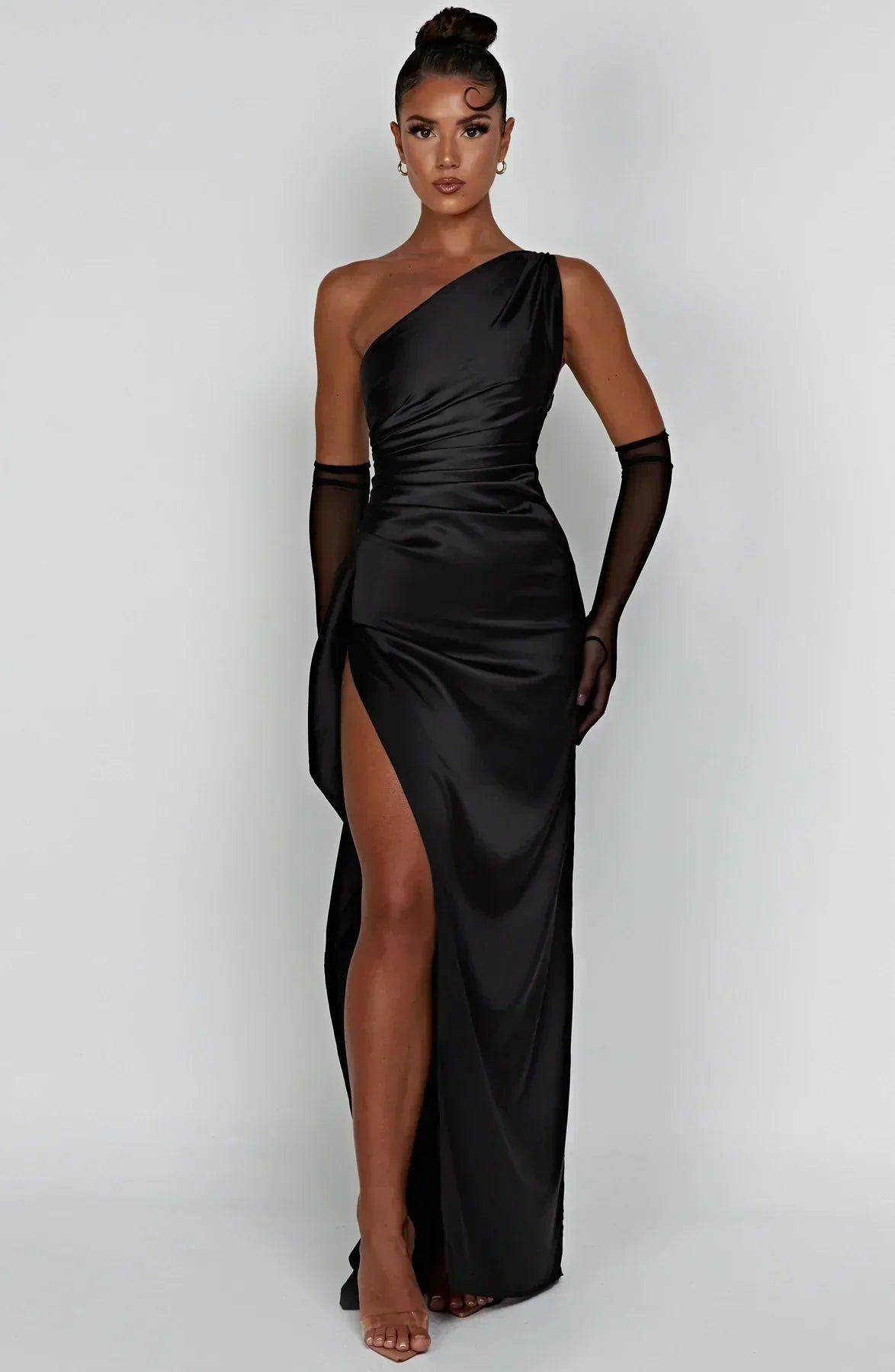 Luxury Satin Asymmetrical Evening Dress