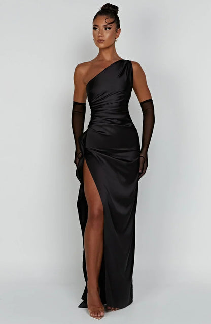 Luxury Satin Asymmetrical Evening Dress