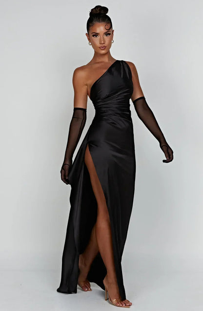 Luxury Satin Asymmetrical Evening Dress
