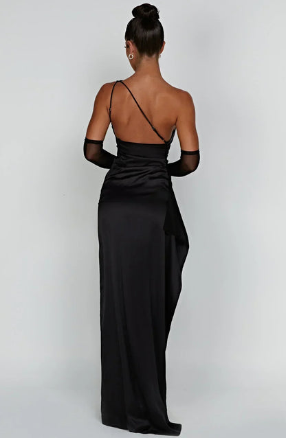 Luxury Satin Asymmetrical Evening Dress
