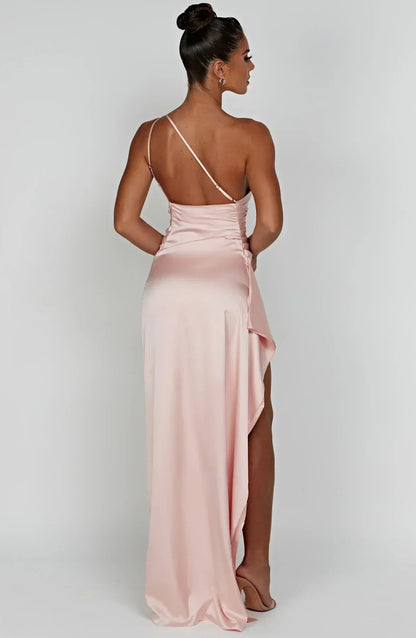 Luxury Satin Asymmetrical Evening Dress