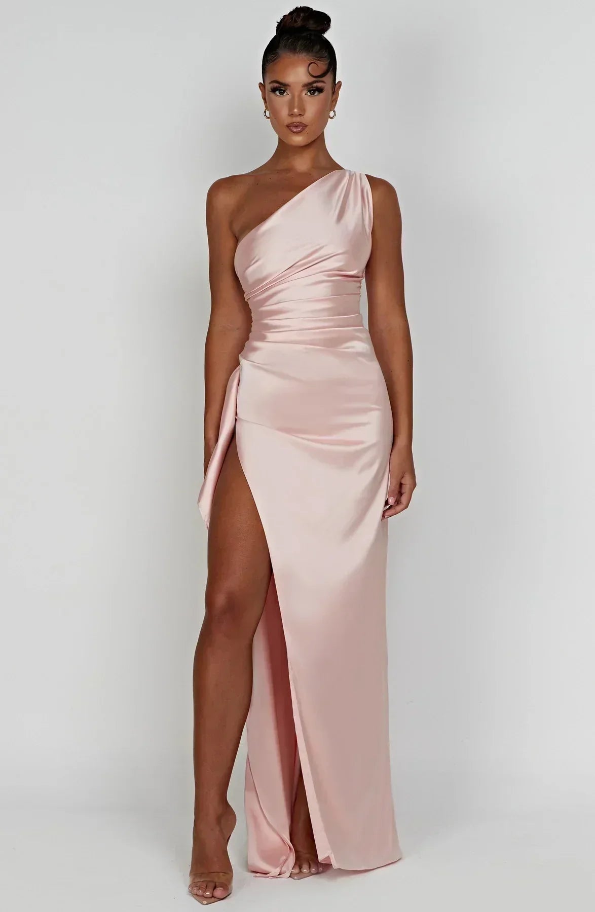 Luxury Satin Asymmetrical Evening Dress
