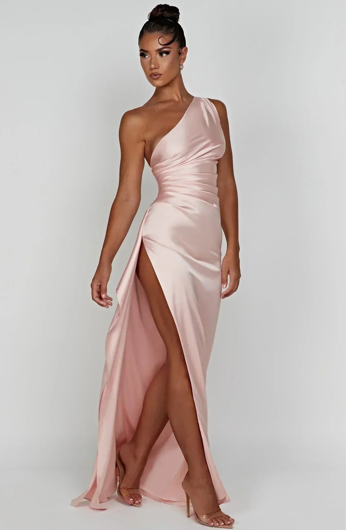 Luxury Satin Asymmetrical Evening Dress