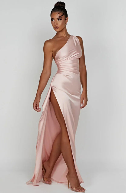 Luxury Satin Asymmetrical Evening Dress