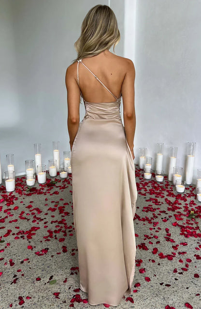 Luxury Satin Asymmetrical Evening Dress