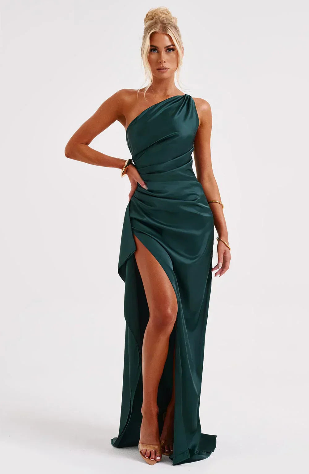 Luxury Satin Asymmetrical Evening Dress
