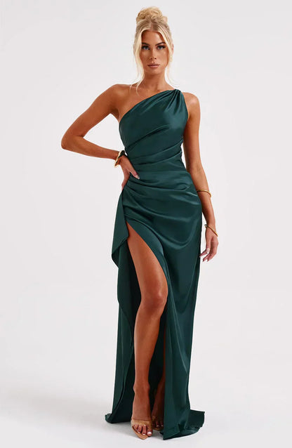 Luxury Satin Asymmetrical Evening Dress