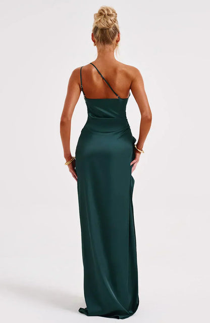 Luxury Satin Asymmetrical Evening Dress