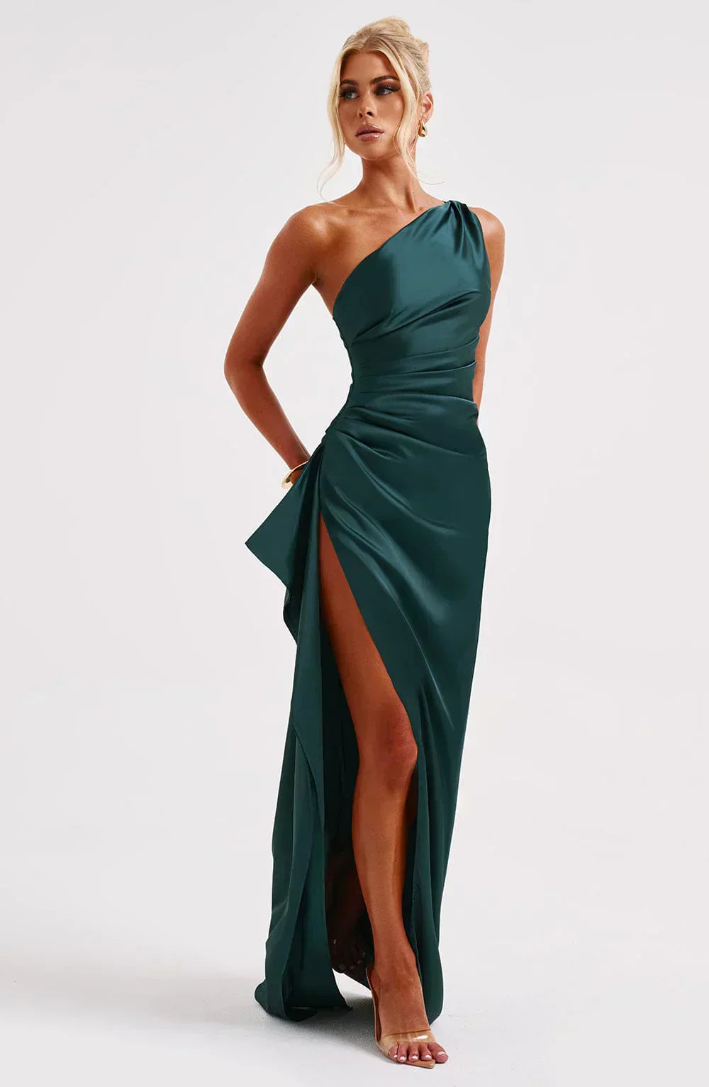 Luxury Satin Asymmetrical Evening Dress