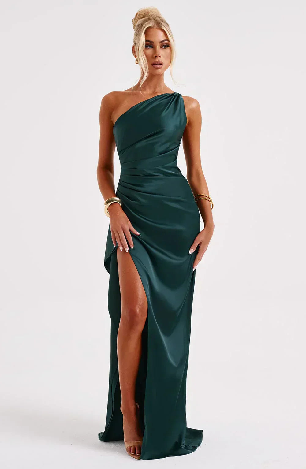 Luxury Satin Asymmetrical Evening Dress