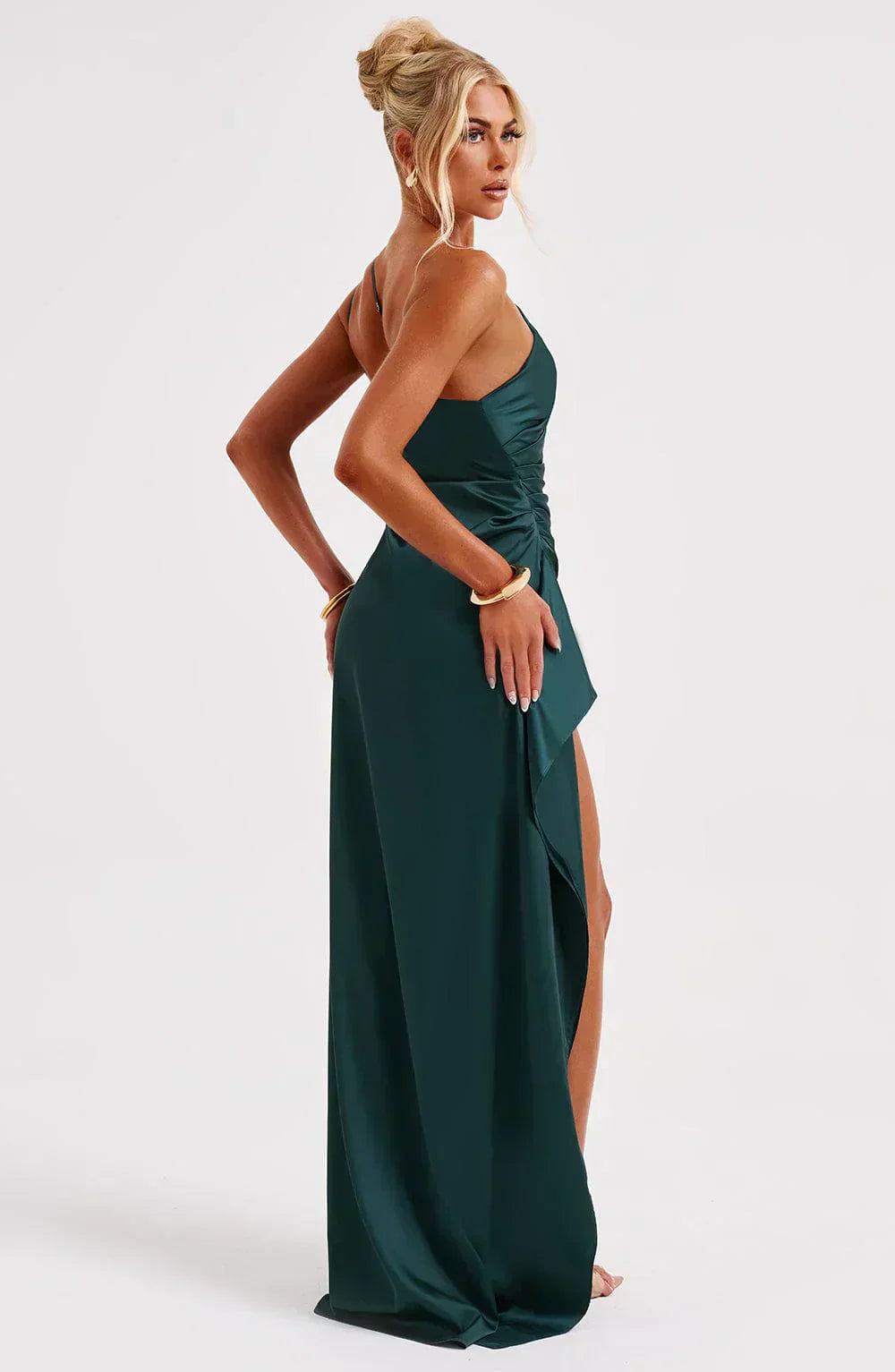 Luxury Satin Asymmetrical Evening Dress