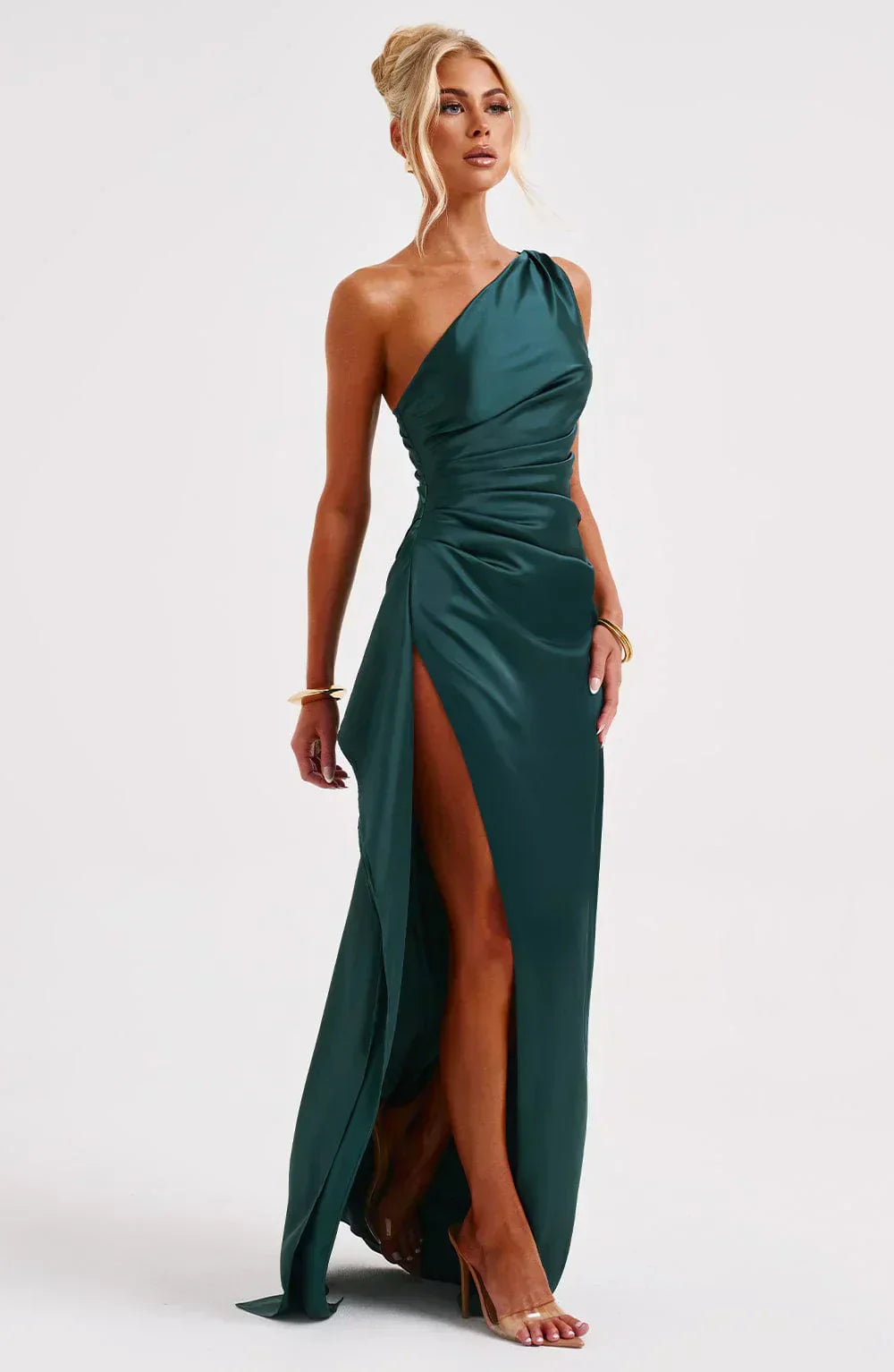 Luxury Satin Asymmetrical Evening Dress
