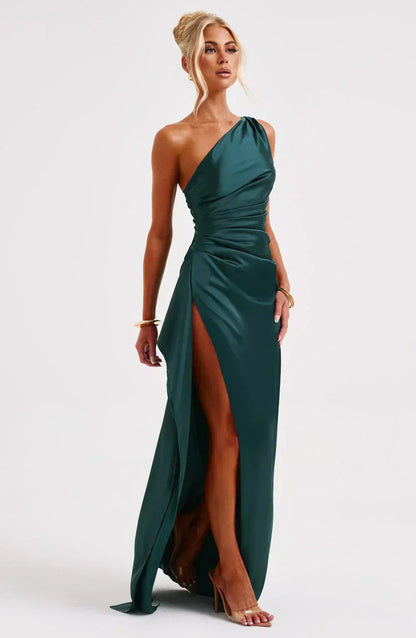 Luxury Satin Asymmetrical Evening Dress