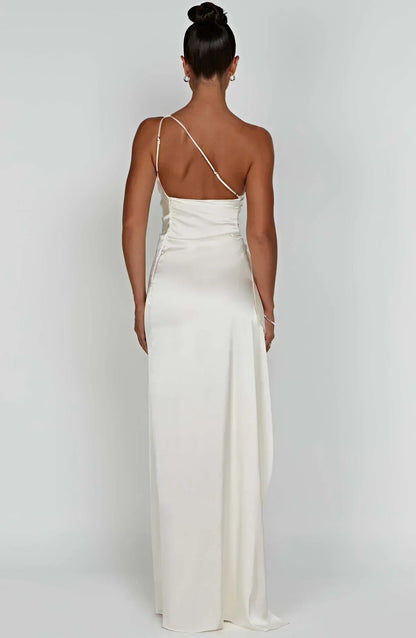 Luxury Satin Asymmetrical Evening Dress