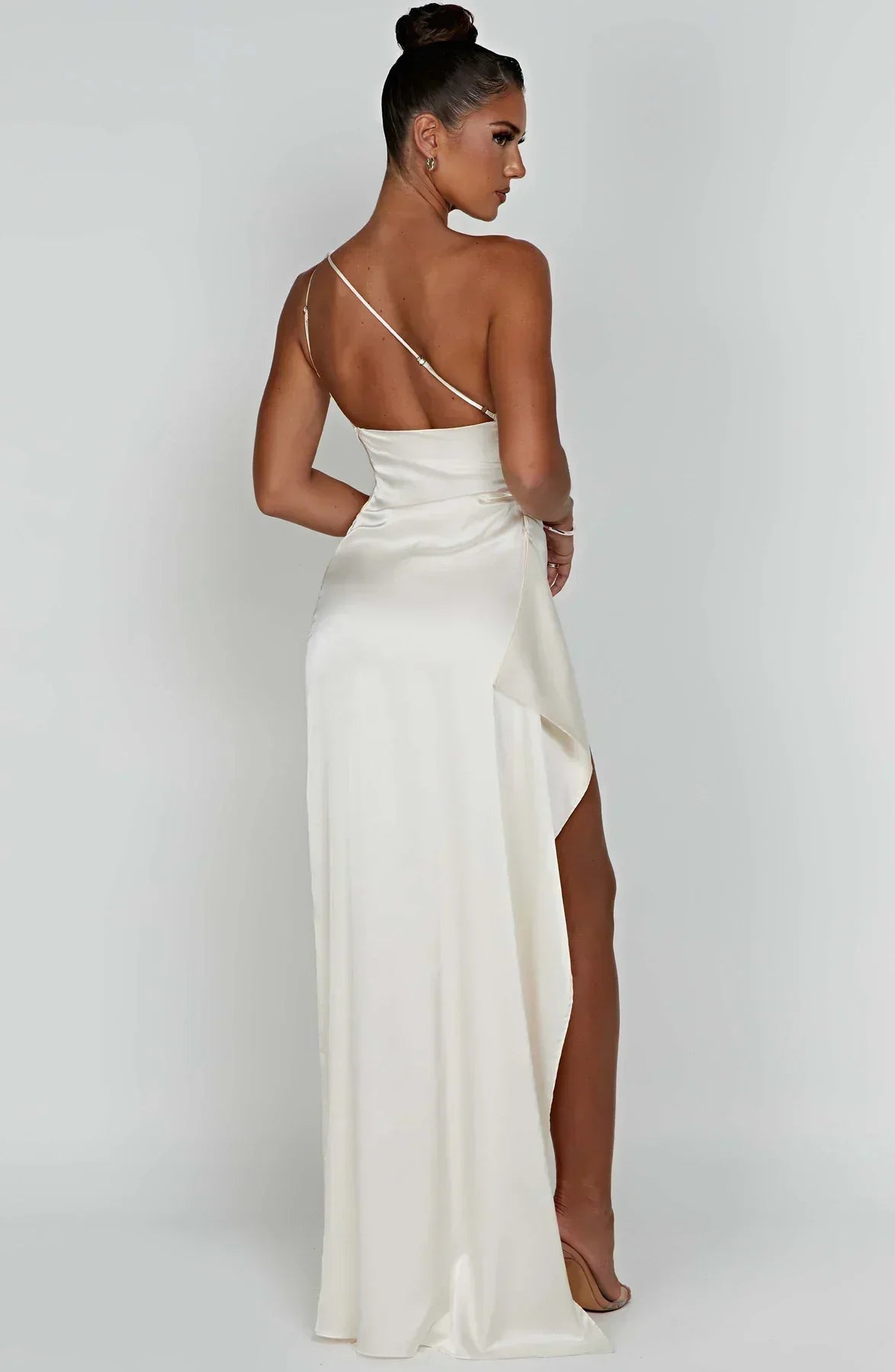 Luxury Satin Asymmetrical Evening Dress