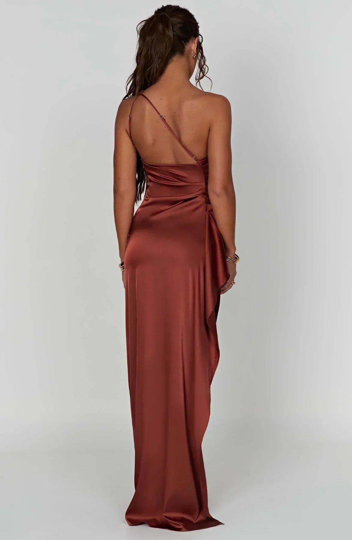 Luxury Satin Asymmetrical Evening Dress