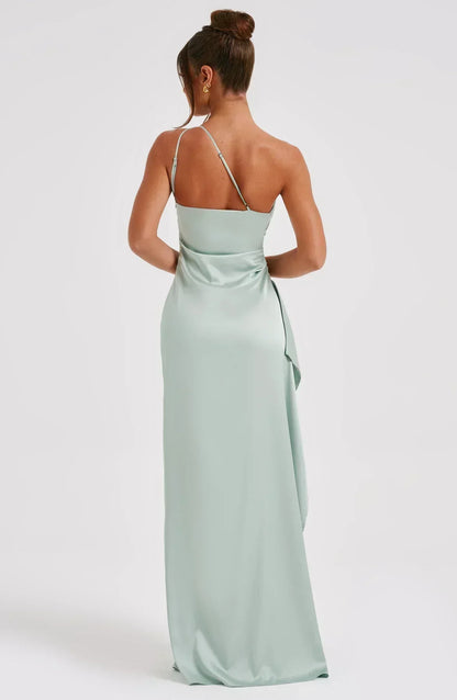 Luxury Satin Asymmetrical Evening Dress