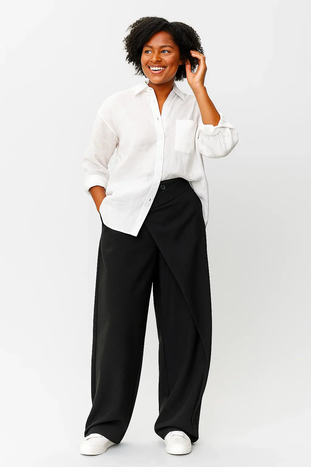 Ladies Comfortable High Waisted Loose Fit Summer Trousers - Luxivelle