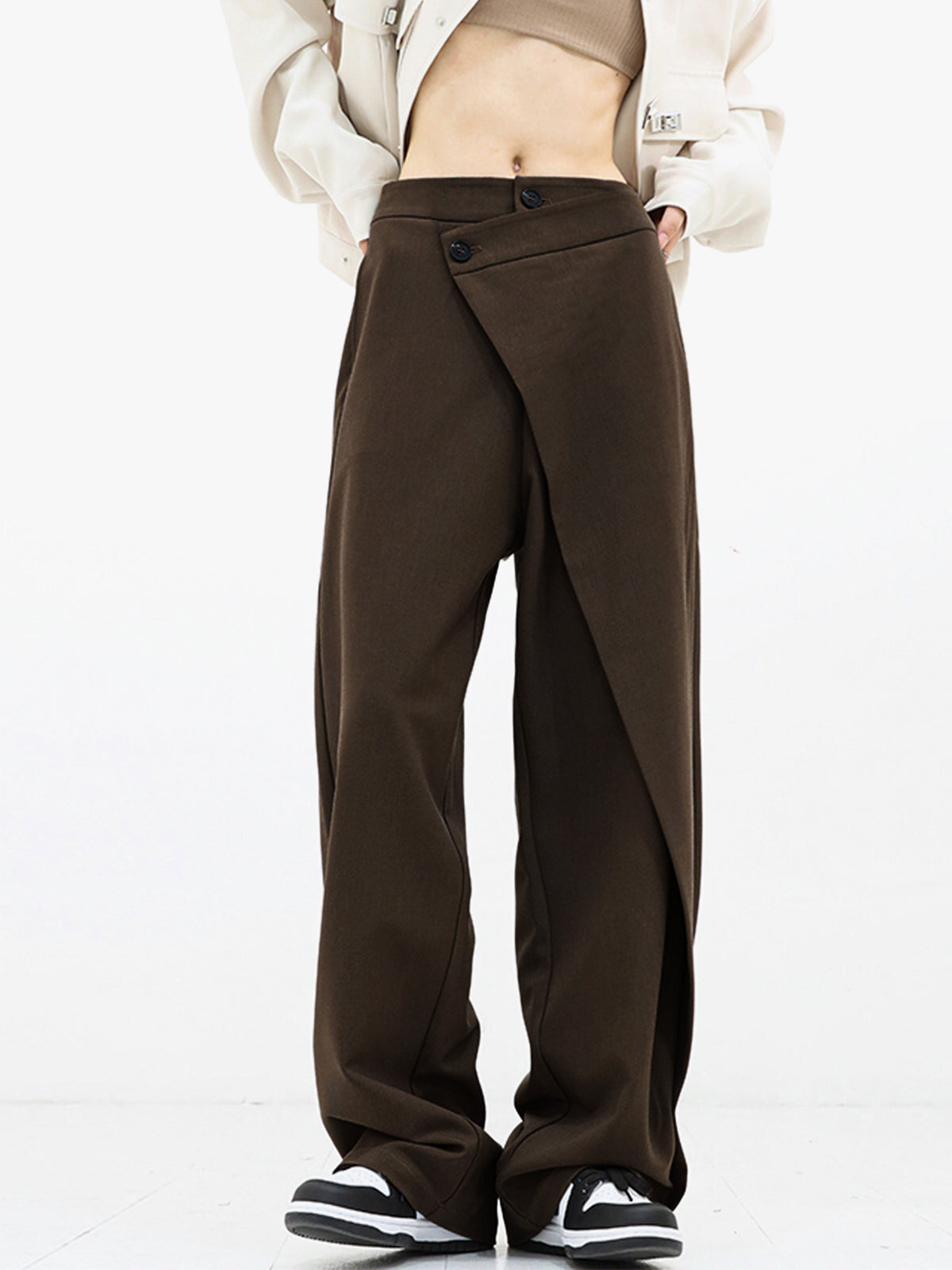 Ladies Comfortable High Waisted Loose Fit Summer Trousers