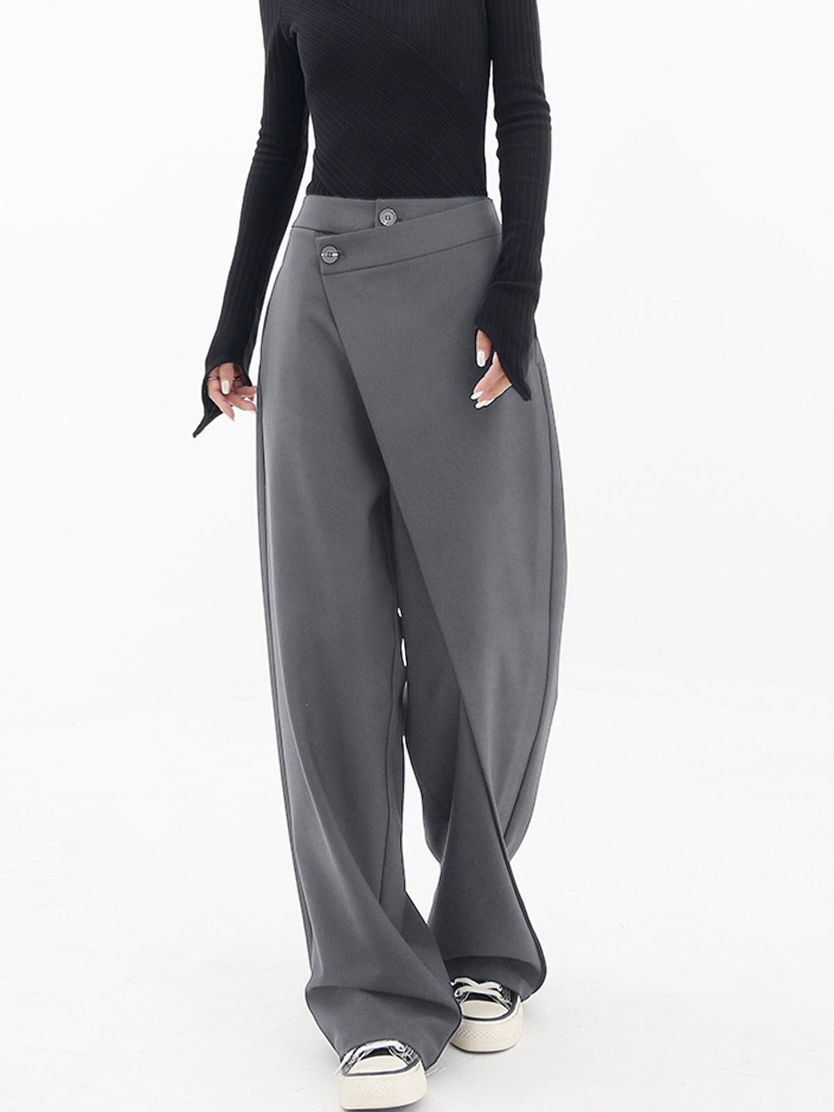 Ladies Comfortable High Waisted Loose Fit Summer Trousers