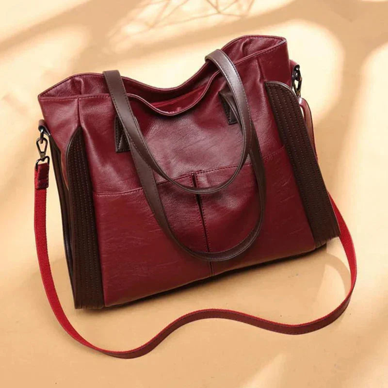 Blue Genuine Leather Handbag