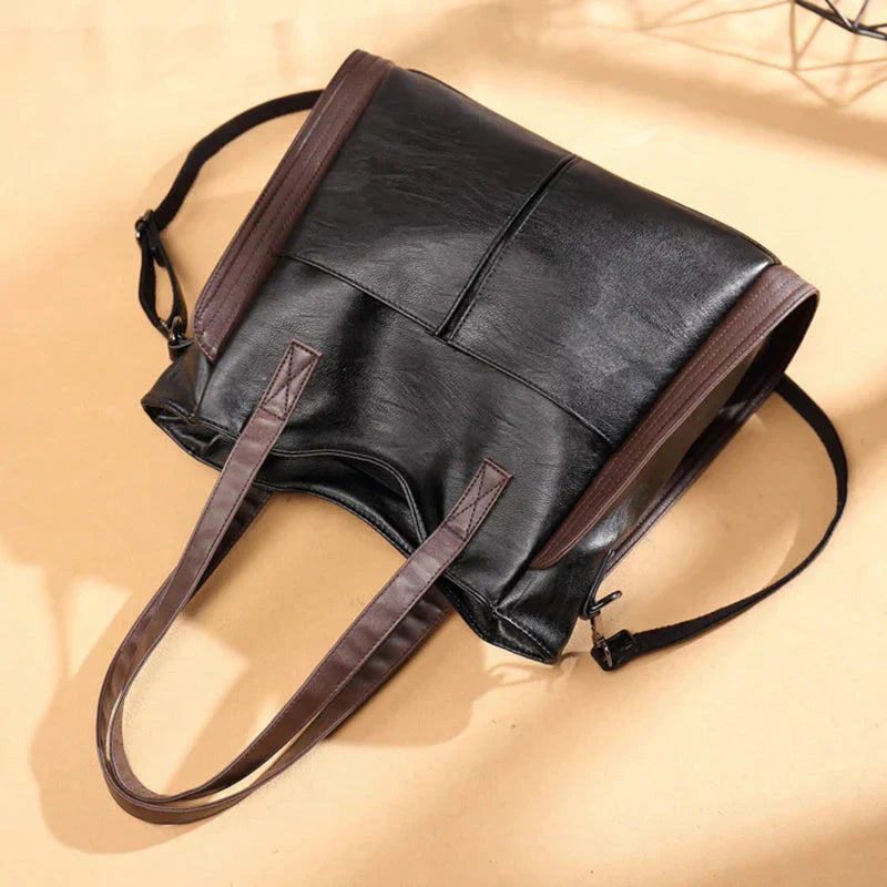 Blue Genuine Leather Handbag