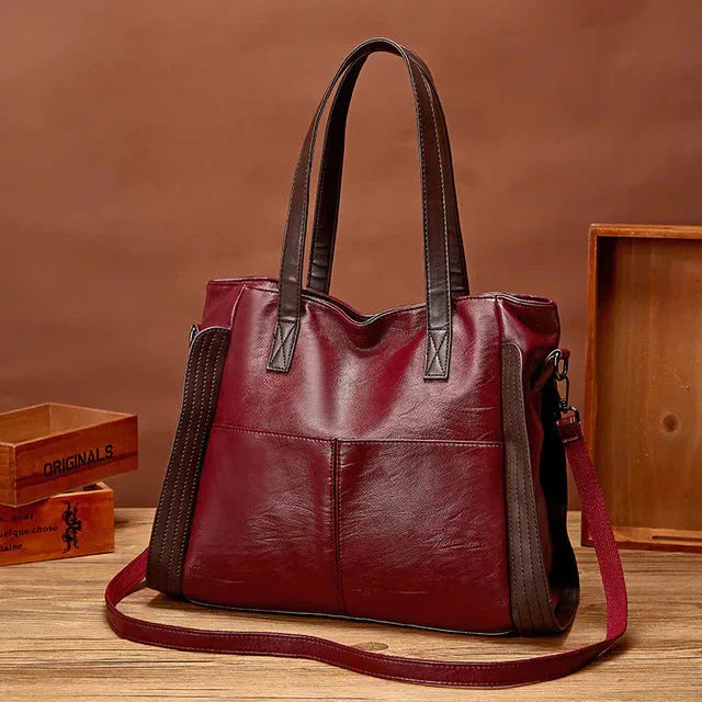 Blue Genuine Leather Handbag