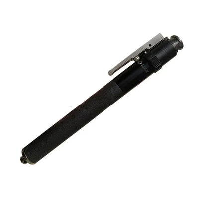 "Automatic folding black walking cane with ergonomic handle, lightweight aluminum, adjustable height for enhanced support."